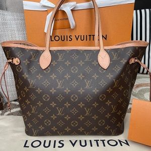 LOUIS VUITTON Authentic Medium Never Full Logo Tote Bag LIKE NEW Box & Dust Bag